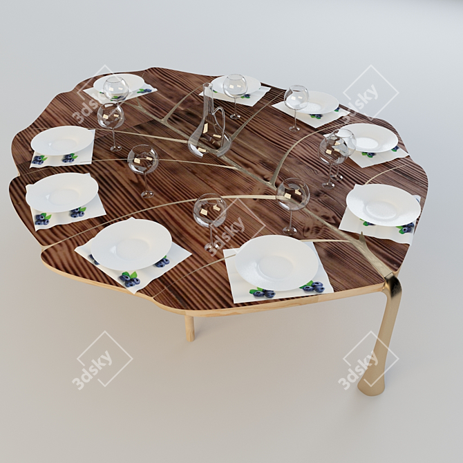 Silk Leaf Table 3D model image 1