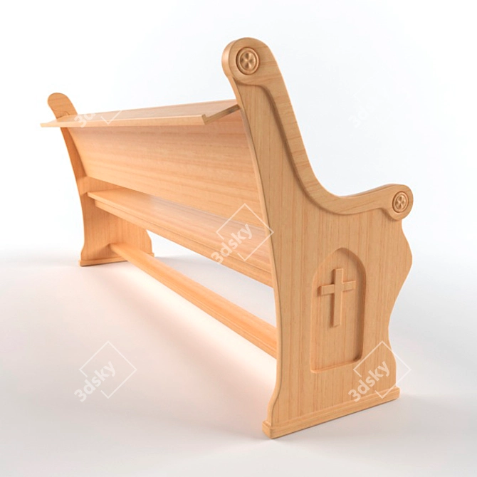 Church Pew: Traditional Seating Solution 3D model image 2