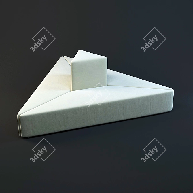 Tri-Lobby: Unique Triangle Seat 3D model image 1