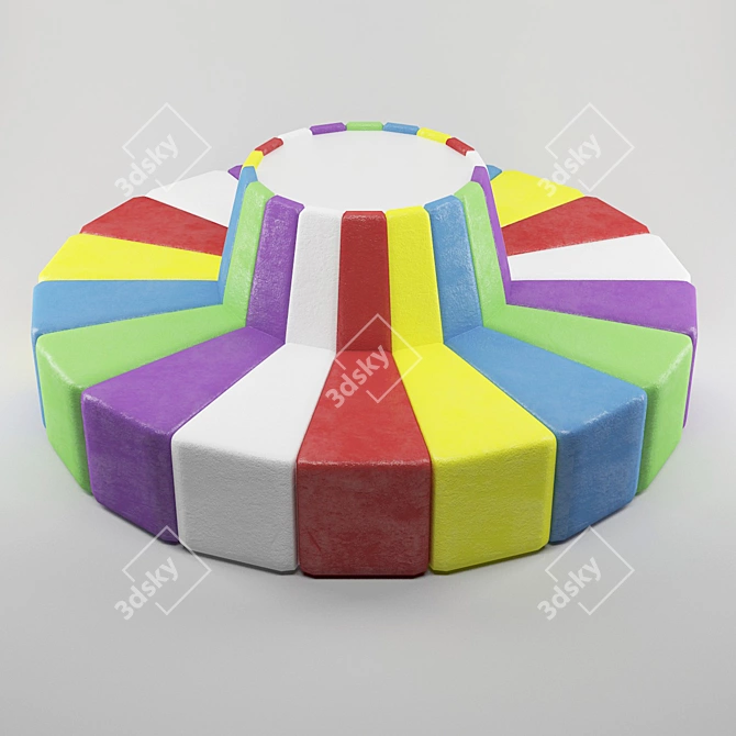 Kids' Round Waiting Seat 3D model image 1