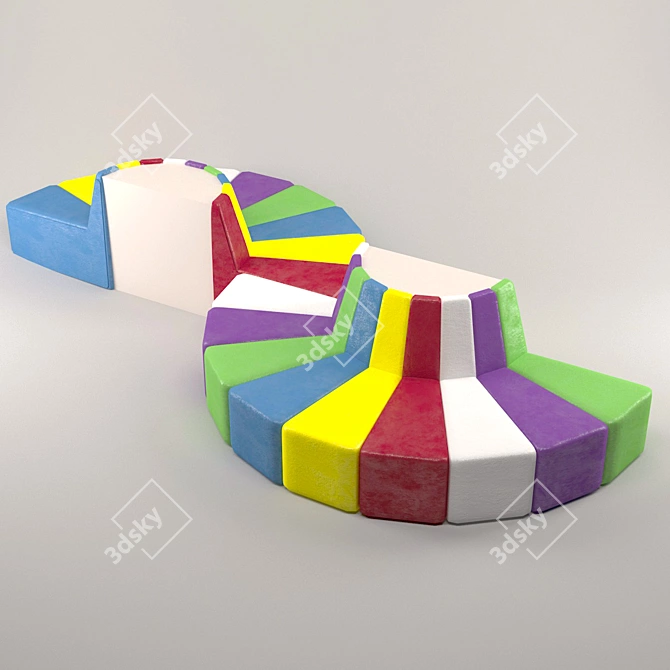 Kids' Round Waiting Seat 3D model image 2