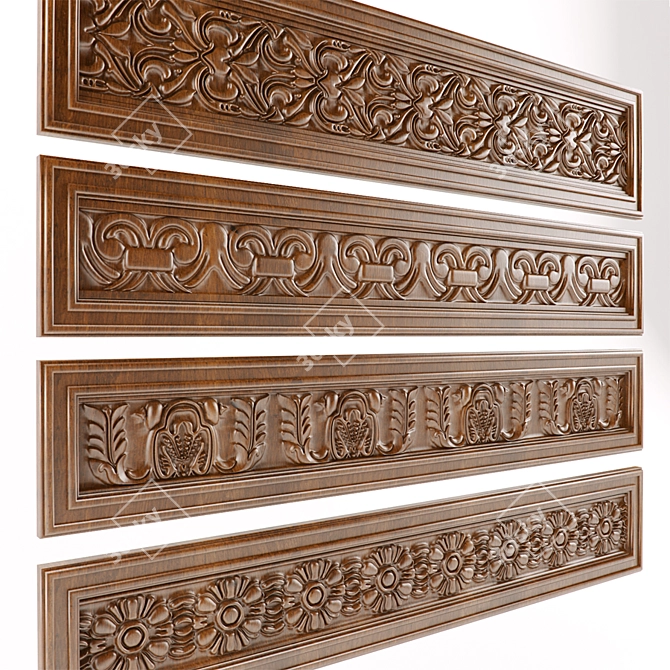 Carved Friezes Set 3D model image 2