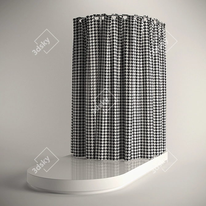 Elegant Stage Curtain - 1.4m Dimensions 3D model image 1