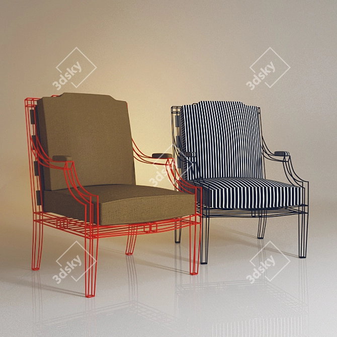 Casa Midy Louis 14 Chair: Classic Elegance 3D model image 1