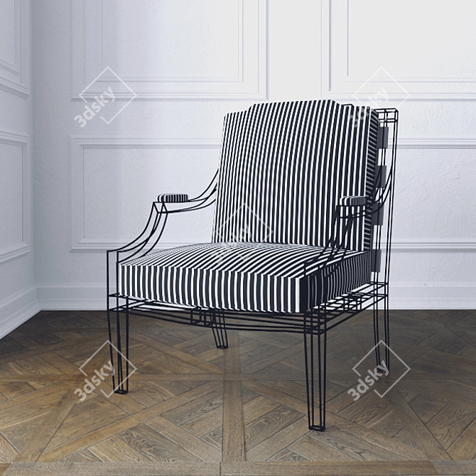 Casa Midy Louis 14 Chair: Classic Elegance 3D model image 2