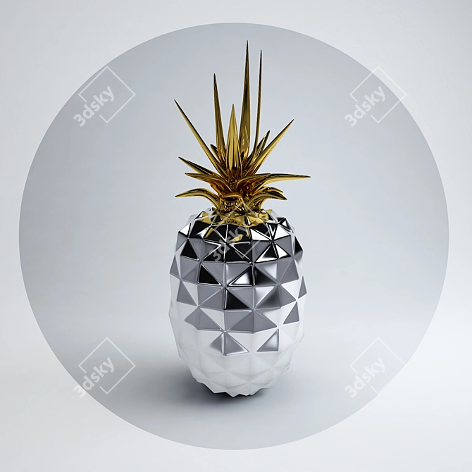 Elegant Porcelain Pineapple Decoration 3D model image 3