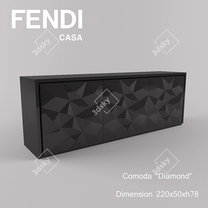 Fendi Diamond Comoda - Elegant and Functional 3D model image 1