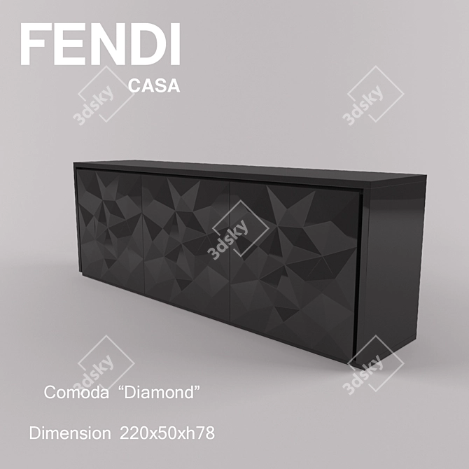 Fendi Diamond Comoda - Elegant and Functional 3D model image 2