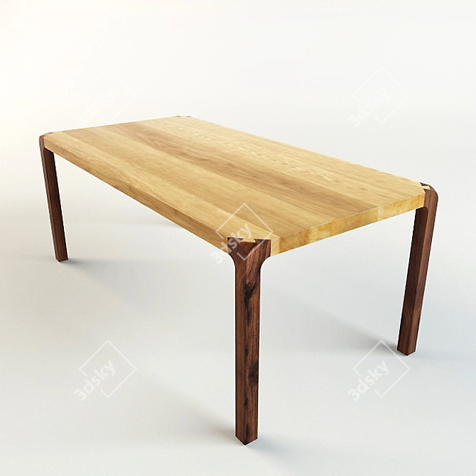 Wooden Coffee Table  Unique Handcrafted Design 3D model image 1