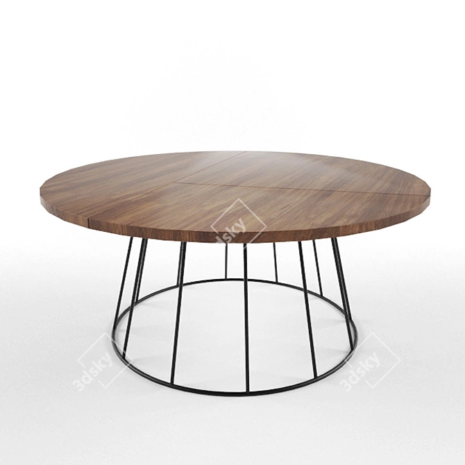 Sleek Mango Wood Coffee Table 3D model image 1