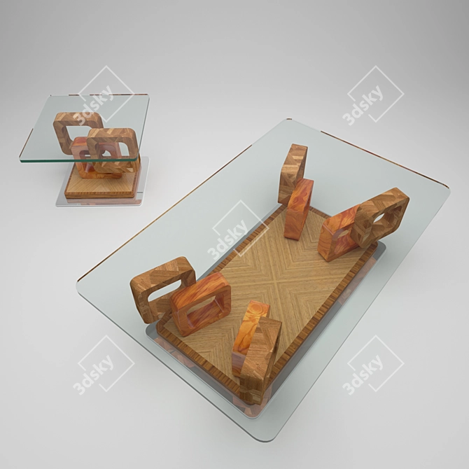 Title: Elegant Chamfered Table 3D model image 2