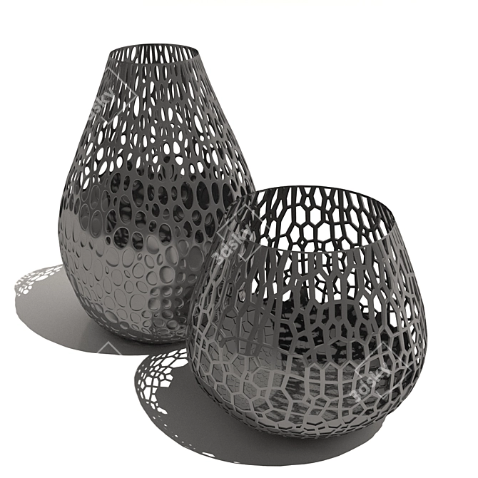 Silver Ceramic Vase 3D model image 1