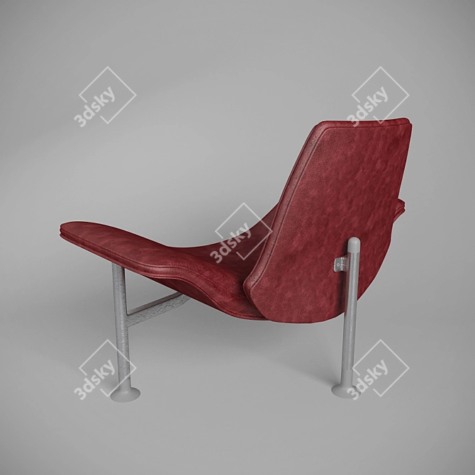 Modern Leather Armchair 3D model image 2