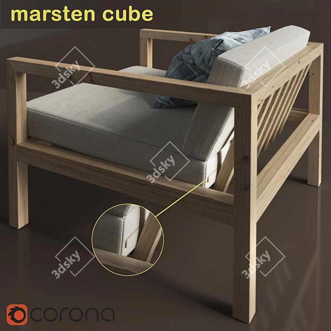 Marsten Cube Chair 3D model image 1