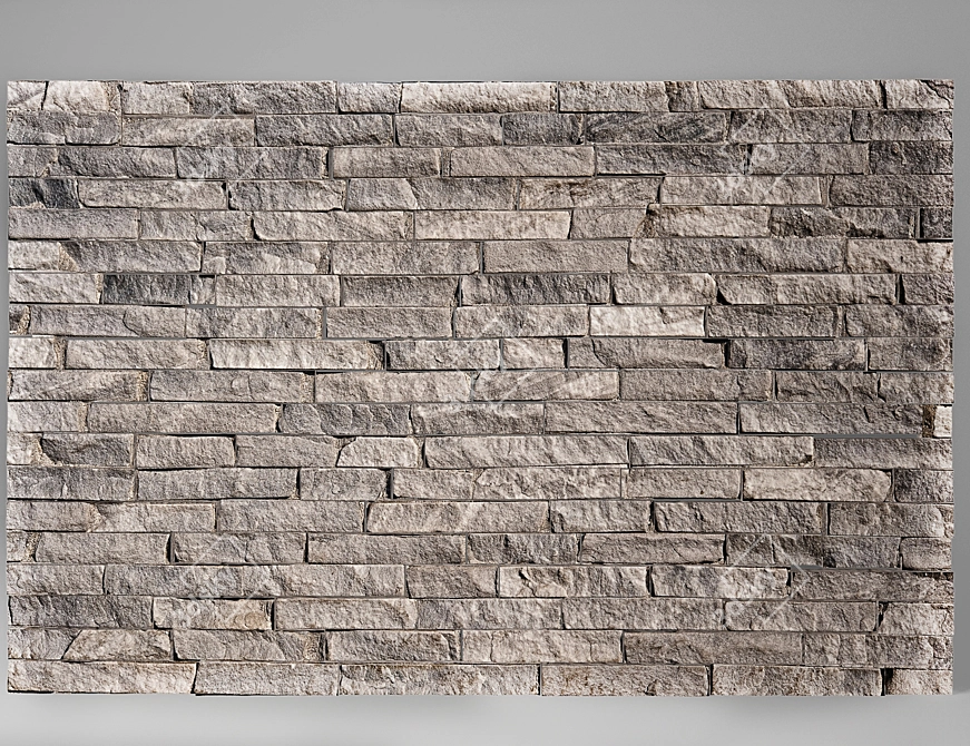 Textured Brick Wall Kit 3D model image 1