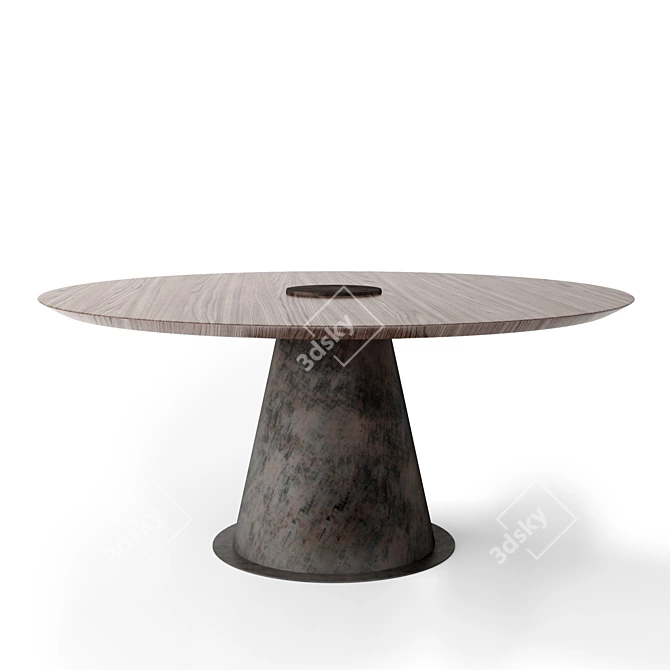 Rustic Mood: Modern Metal & Wood Table 3D model image 2