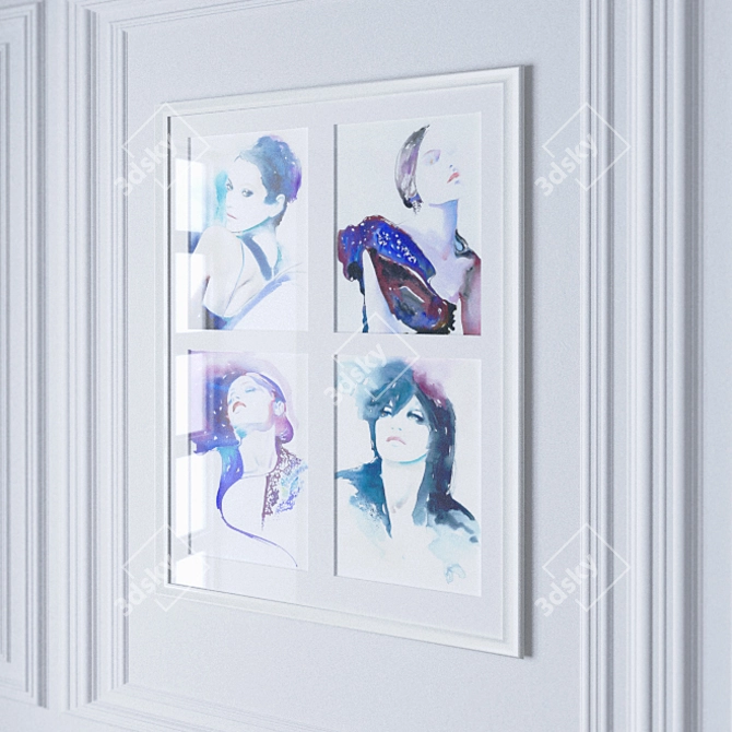 Title: Watercolor Portraits Collection 3D model image 2