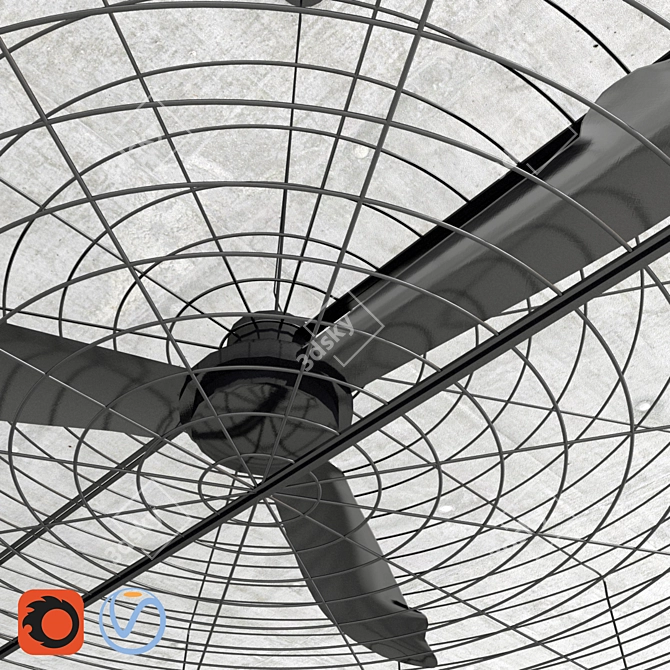 Corona Render Ceiling Fan 3D model image 2