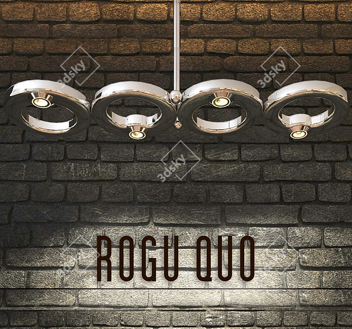 Polished Nickel Ceiling Light 3D model image 1