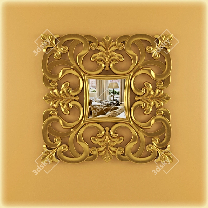 Reflective Elegance: Decorative Mirror 3D model image 1