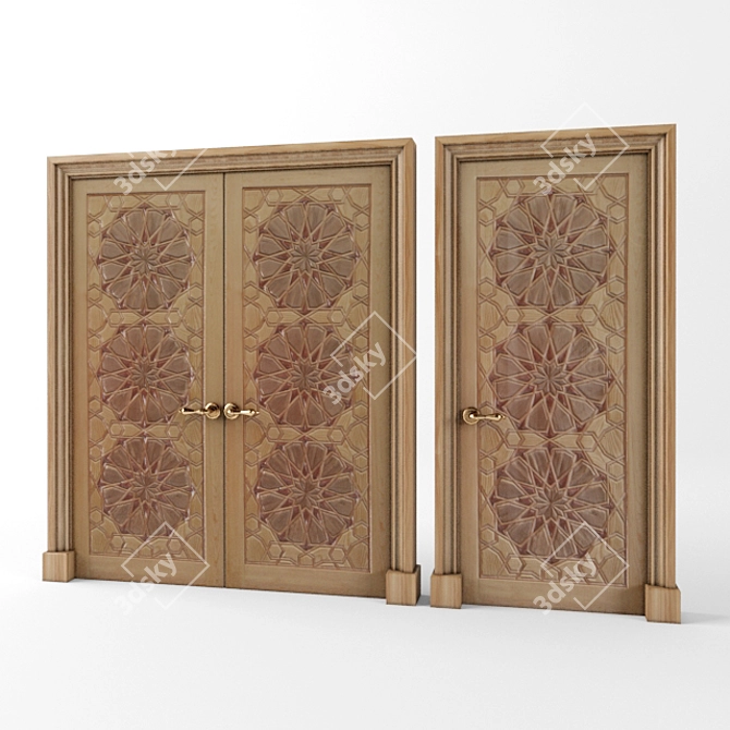 Arabic Islamic Doors: Exquisite Elegance 3D model image 1