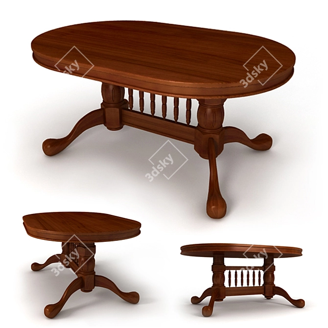 "Malaysia" Dining Table - Elegant and Spacious 3D model image 1