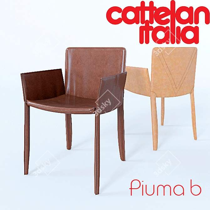 Piuma b Dining Chair: Sleek and Stylish 3D model image 1