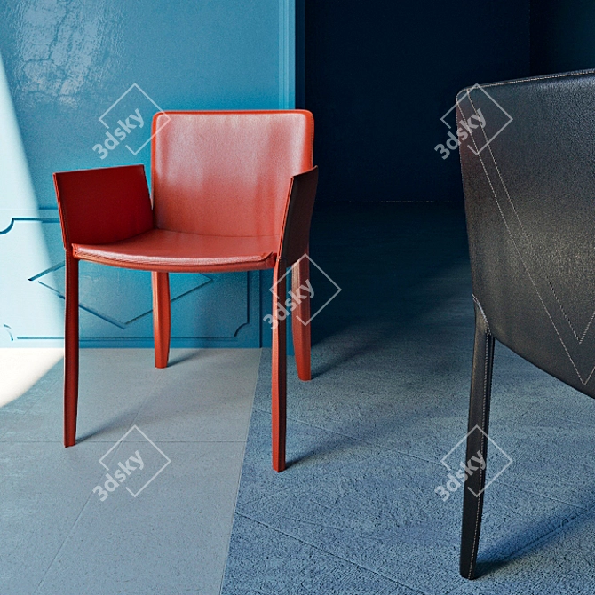 Piuma b Dining Chair: Sleek and Stylish 3D model image 2