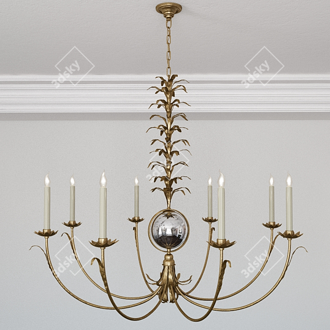 Elegant Gramercy Chandelier: Visual Comfort CHC1474GI-NP 3D model image 1