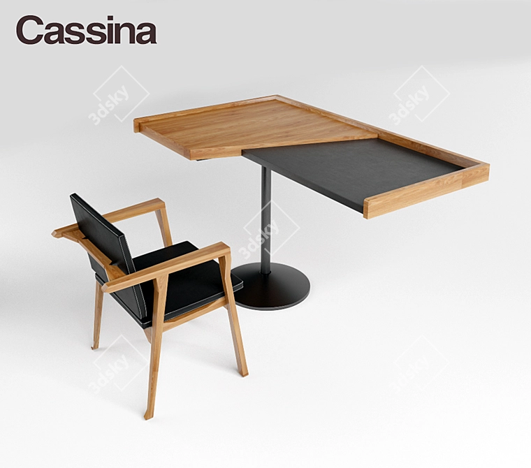 Cassina 832 LUISA + 840 STADERA: Sleek & Stylish Dining Set 3D model image 1