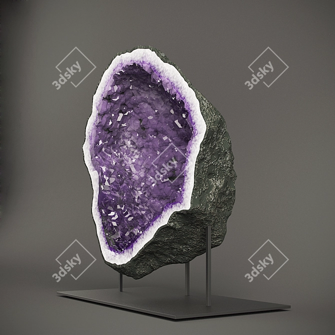 Sparkling Amethyst Geode 3D model image 2