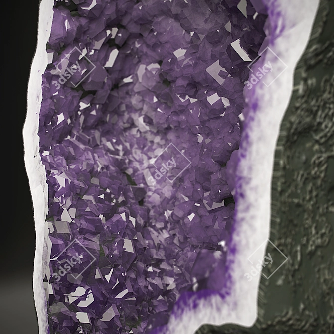 Sparkling Amethyst Geode 3D model image 3