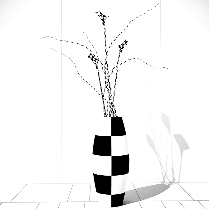 Elegant Blooms: Flower Vase Set 3D model image 3