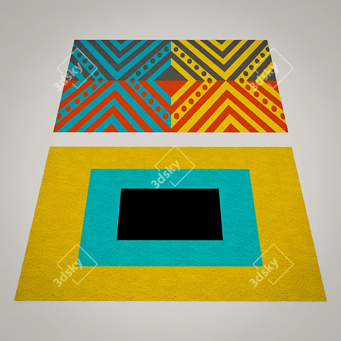 Vibrant Contemporary Rugs: 42 Unique Designs 3D model image 2