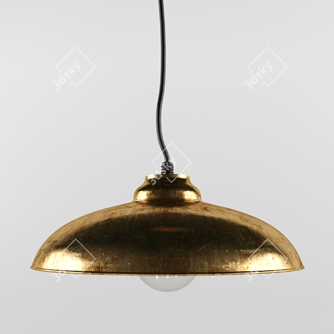 Elegant Copper Pendant Light 3D model image 2