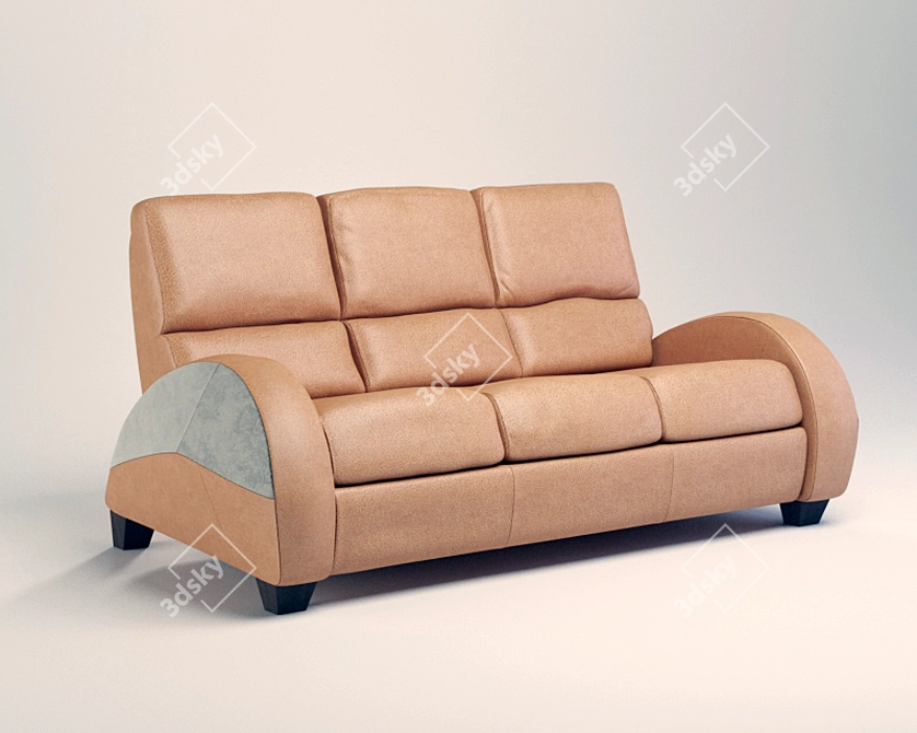 Modern Sofa: Textures and materials included. 3D model image 1