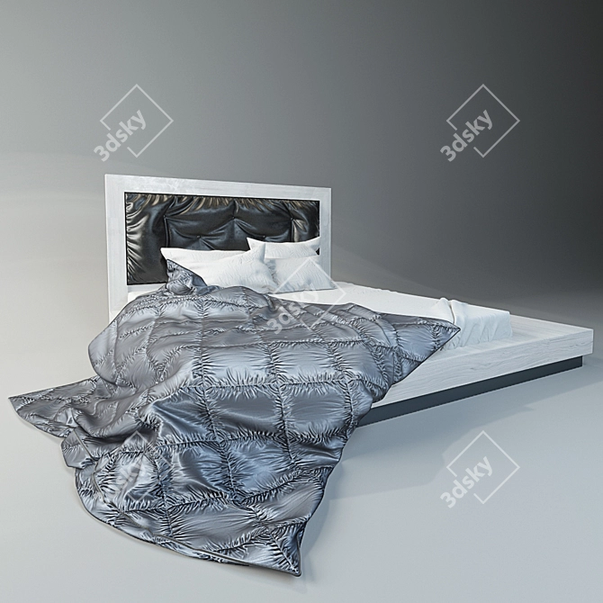 Title: Designer Bed Set 3D model image 1