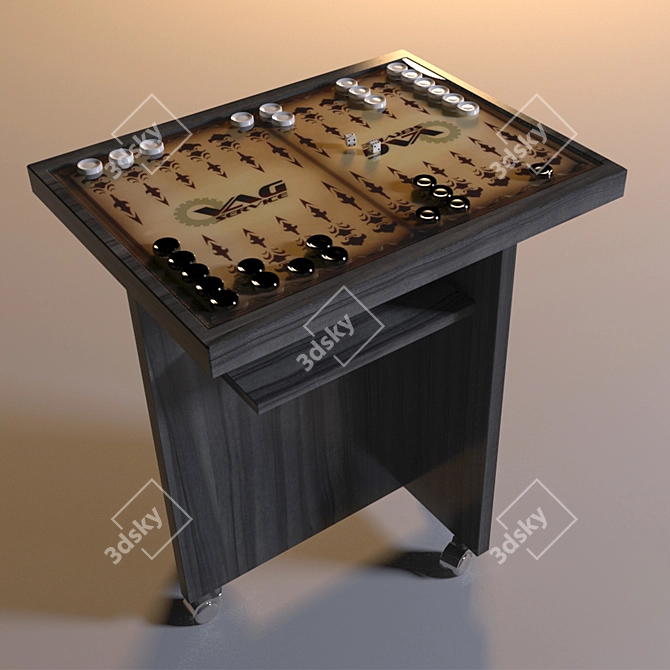 Portable Backgammon Tabletop - Game On The Go! 3D model image 1
