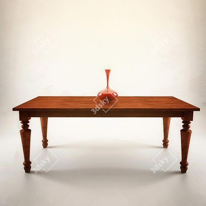 Elegant Table & Vase Set 3D model image 1