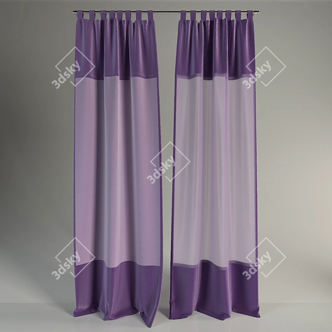 Modern Purple Hinge Curtains 3D model image 1