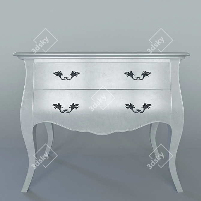 Sylvia Silver Leaf Chest: Elegant & Trendy 3D model image 1