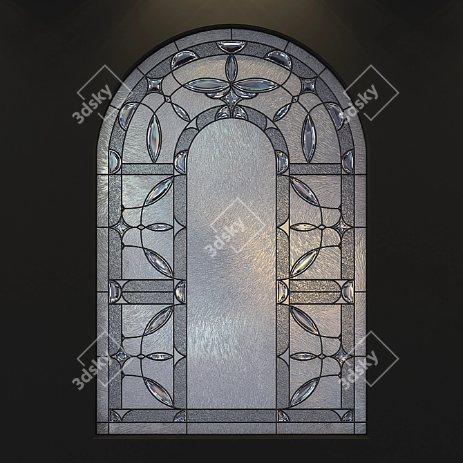 Archway Stained Glass: Elegant Window Décor 3D model image 1