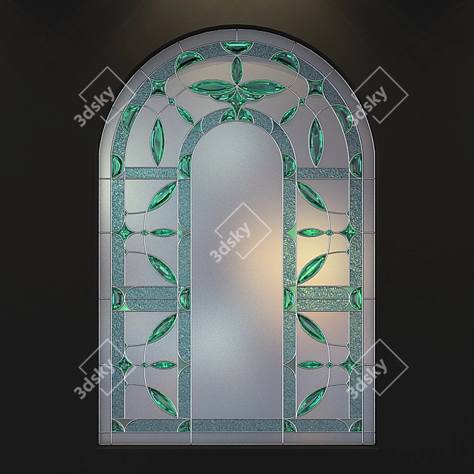 Archway Stained Glass: Elegant Window Décor 3D model image 2