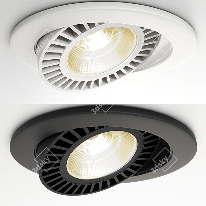 Versatile Rotating Recessed Spot 3D model image 1