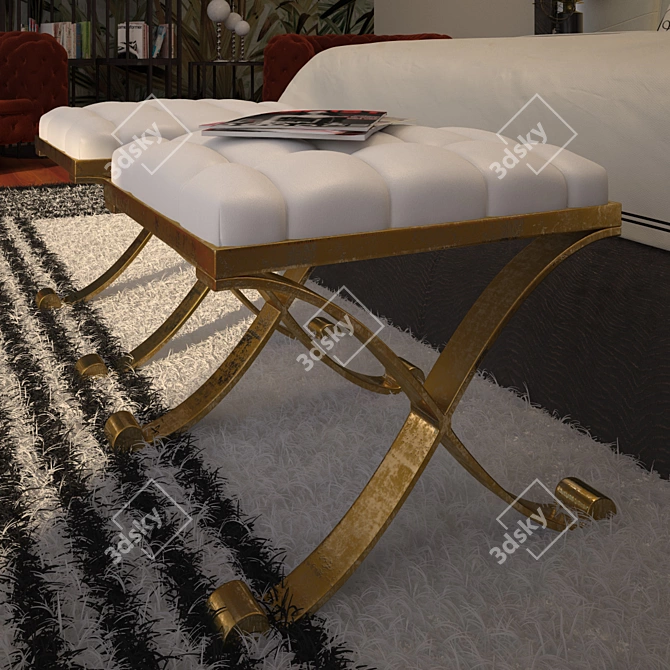 Elegance in Seating: Christopher Guy Bench 3D model image 2