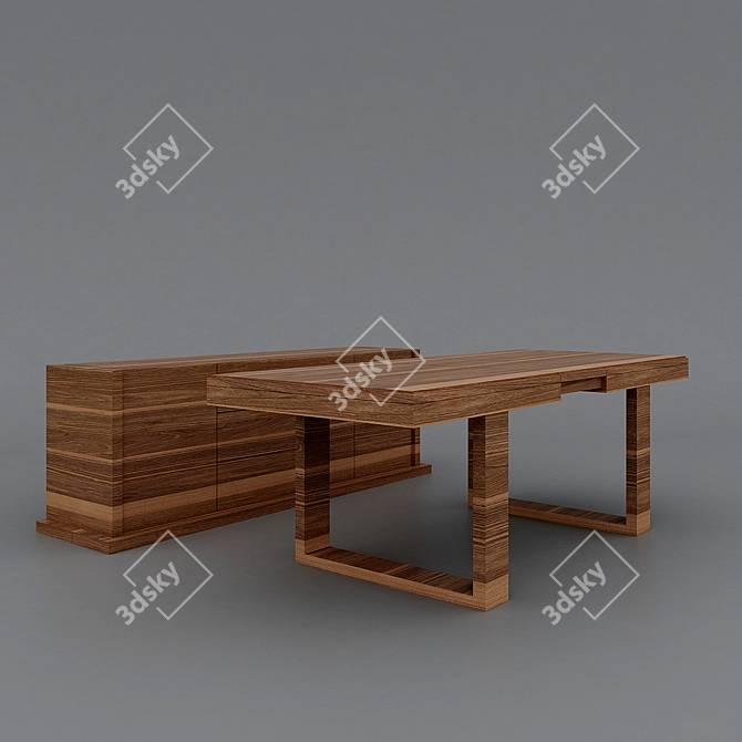 Opiom Table & Console Set 3D model image 1