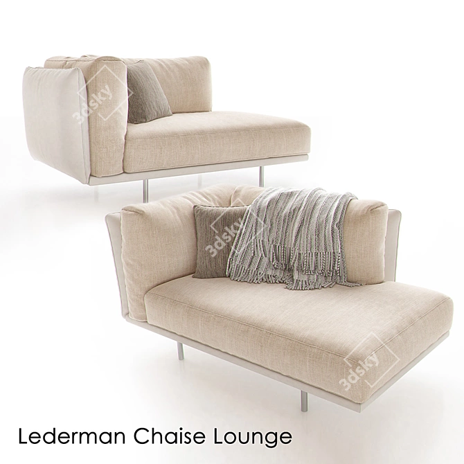 Elegant Lederman Chaise Lounge: A Perfect Blend of Style and Comfort! 3D model image 1