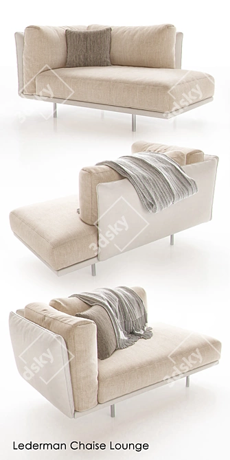 Elegant Lederman Chaise Lounge: A Perfect Blend of Style and Comfort! 3D model image 2