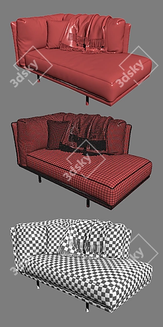 Elegant Lederman Chaise Lounge: A Perfect Blend of Style and Comfort! 3D model image 3