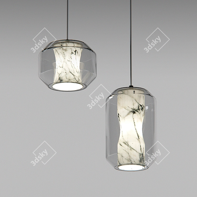 Elegant Marble and Crystal Chambers 3D model image 1